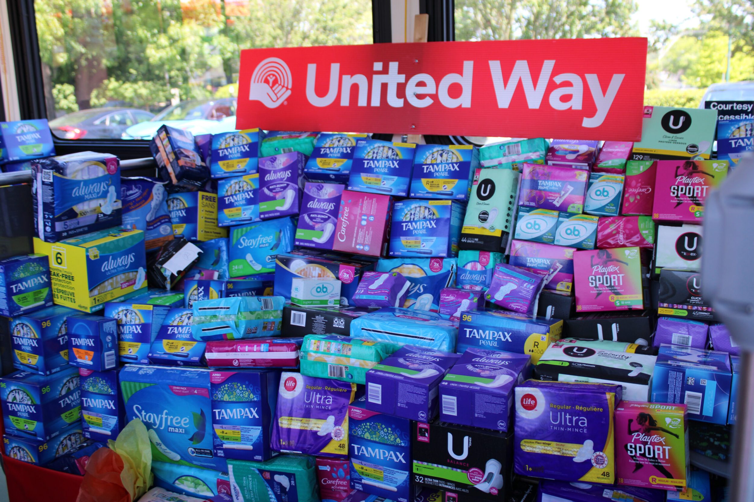 Local charity to stuff bus full of new donated menstrual products at Tillicum Centre