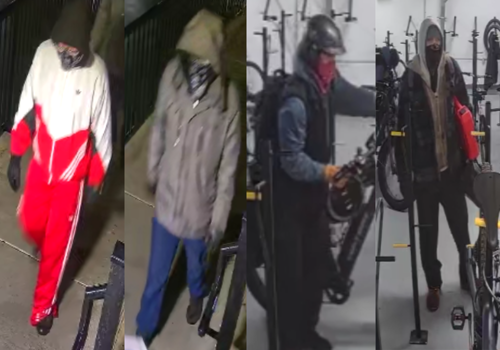 West Shore RCMP searching for four suspects in Colwood bike thefts (VIDEO)
