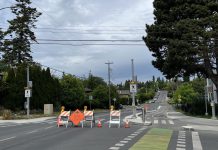Water main burst in Esquimalt causes road closure on Transfer Street