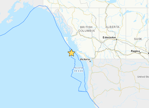 Magnitude 4.2 earthquake strikes off northern Vancouver Island