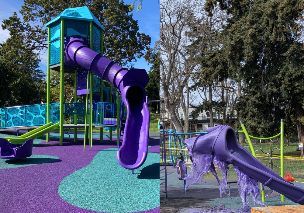Victoria's Stadacona Park playground reopens following destructive fire
